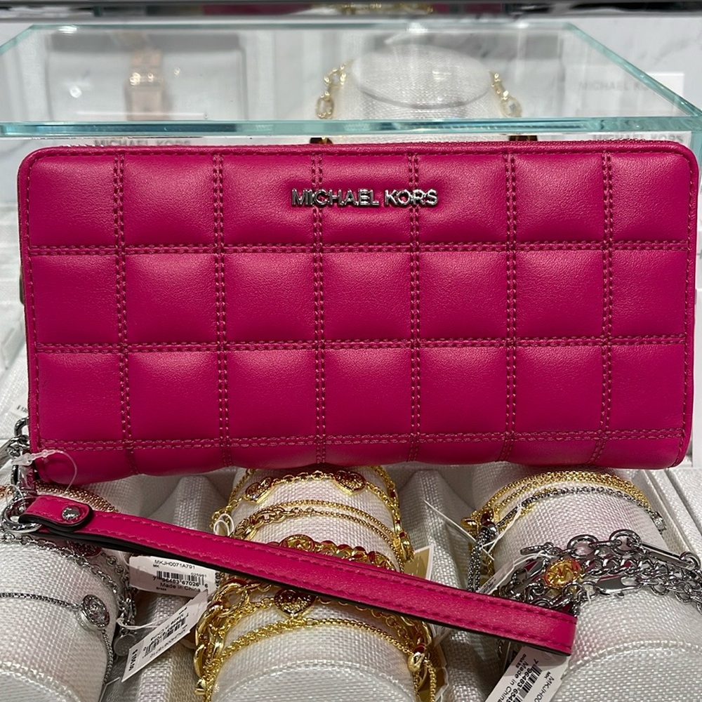 MICHAEL KORS
 Continental Wristlet Phone Case Wallet 
Dragonfruit 
NWT